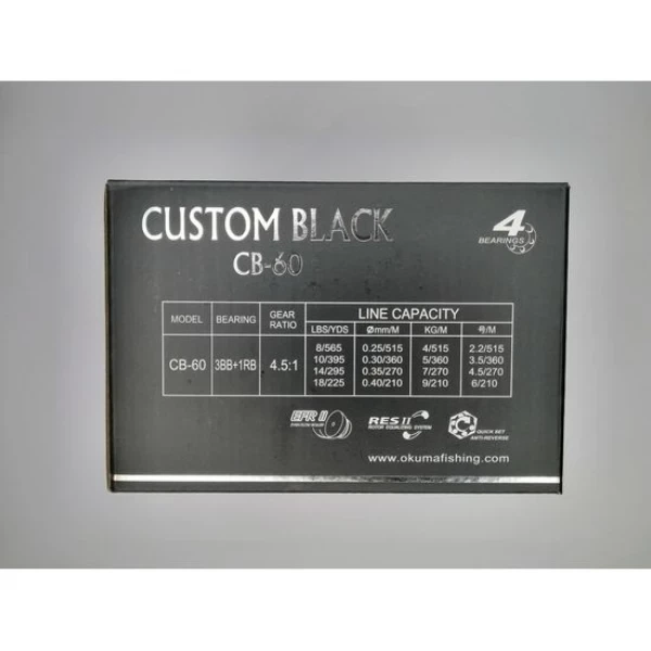 Котушка Okuma Custom Black CB-60 3+1BB 4.5:1 (1013-1353.14.72) - зображення 8