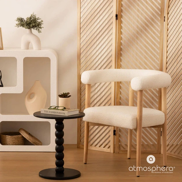 Журнальний столик Atmosphera Chamlo круглий 38 x 46.5 см Чорний (3560232977817) - зображення 4