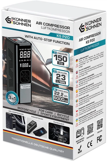 Компресор  Konner&Sohnen повітряний акумуляторний KS P20 (4260405366828) - зображення 3