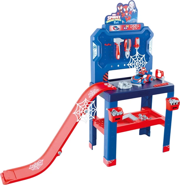 Zestaw do zabawy Smoby Speedy Warsztat z samochodem 94 akcesoria 36x119x88 cm 7600360742 (3032163607427) - obraz 1