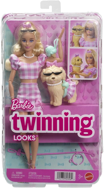 Zestaw Barbie Parowane wizerunki — różowa kratka JFP36 (194735303069) - obraz 1