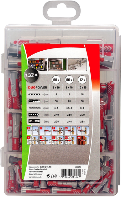 Kołki Fischer Profi-Box DuoPower 132 szt. 538621 (4048962264937) - obraz 5