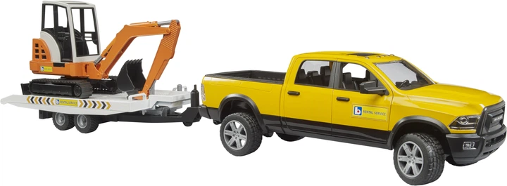 Набір іграшковий Bruder Автомобіль RAM з причепом-лафетою та міні-екскаватором 1:16 2546 (4001702025465) - зображення 3