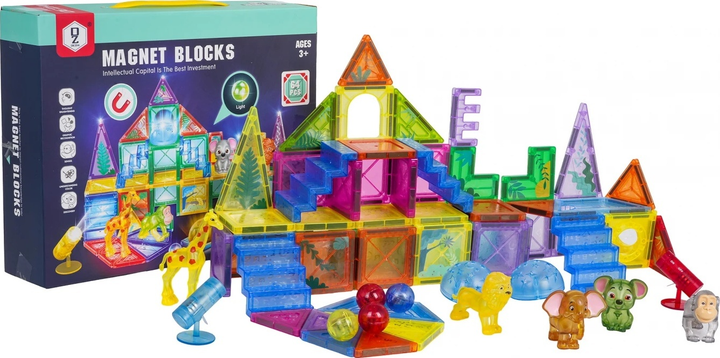 Набір магнітних кубиків 3d Zoo 64 елементи ZKL.HD127A-1 (5903864973754) - зображення 6
