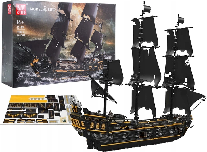 Klocki konstrukcyjne Statek piracki czarny 3180 elementów ZKL.13199 (5903864977349) - obraz 2