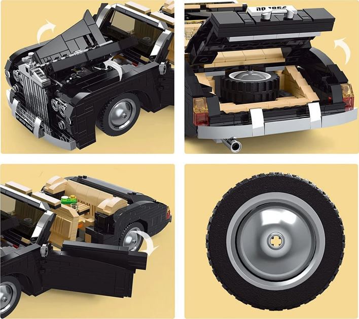 Набір кубиків Ретро-машинка 1096 елементів ZKL.10006 (5903864945058) - зображення 9
