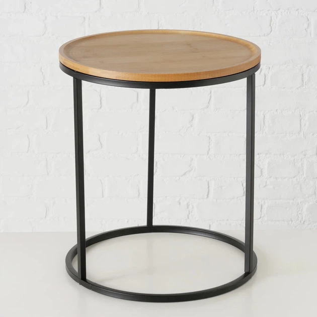 Набір журнальних столиків Boltze Borino з бамбуковою стільницею 38-45 см 2 шт. (4066076443680) - зображення 3