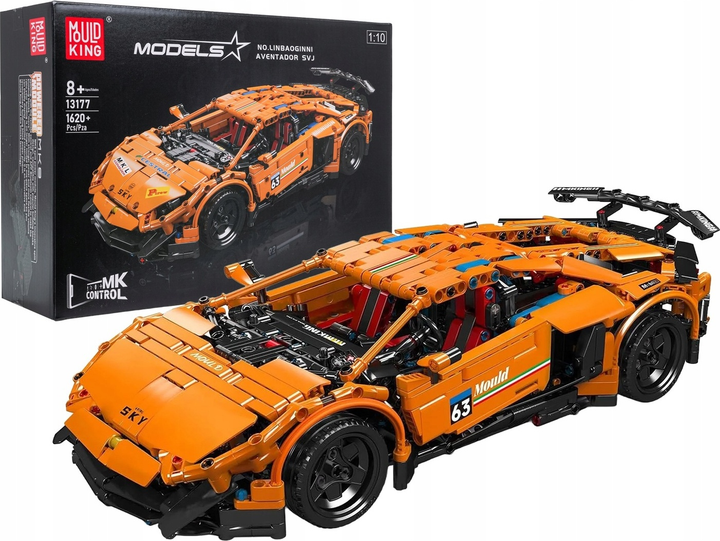 Набір кубиків Спортивний автомобіль помаранчевий 1620 елементів ZKL.13177S (5903864972573) - зображення 3