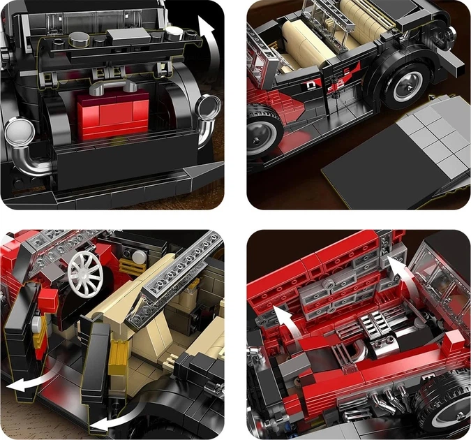 Klocki konstrukcyjne Pojazd retro czerwony 1308 elementów ZKL.10114 (5903864973259) - obraz 9