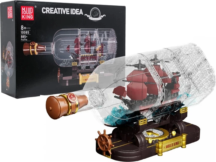 Набір кубиків Піратський корабель у пляшці, червоний, 885 елементів ZKL.10085 (5903864973266) - зображення 2