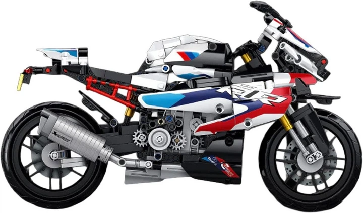 Набір кубиків Мотоцикл-гонщик Білий 912 елементів ZKL.672004 (5903864973624) - зображення 3