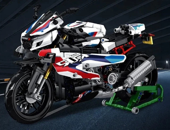 Набір кубиків Мотоцикл-гонщик Білий 912 елементів ZKL.672004 (5903864973624) - зображення 5