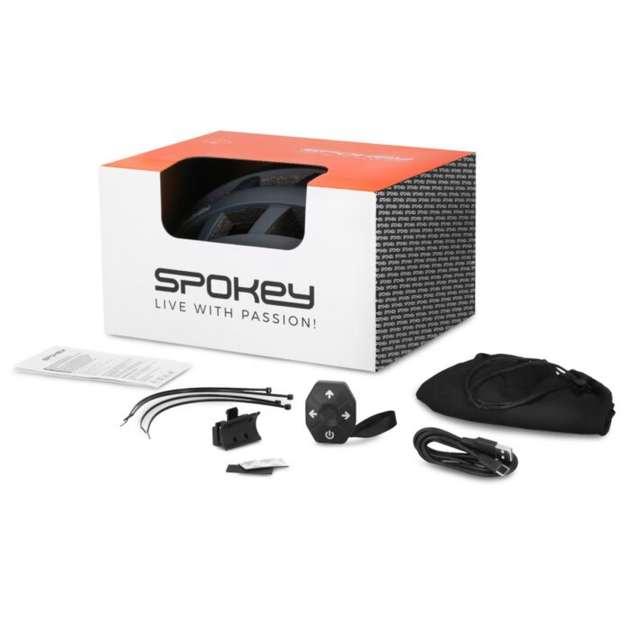 Kask Spokey POINTER PRO z kierunkowskazami rozmiar L 58-61 cm, czarny (5905339412645) - obraz 9