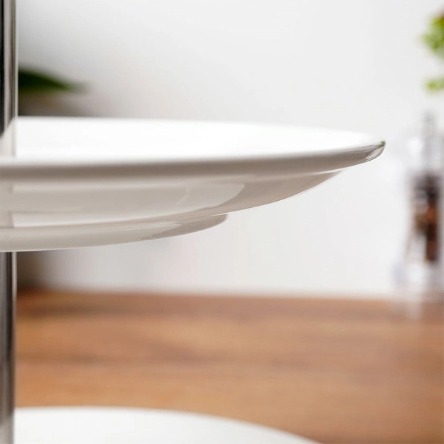 Підставка Orion порцелянова 2-рівнева Біла 25 см (8592381150624) - зображення 5