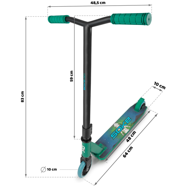 Hulajnoga wyczynowa Soke SOKE GO! Zielono-niebieska 1542 (5903890604783) - obraz 12