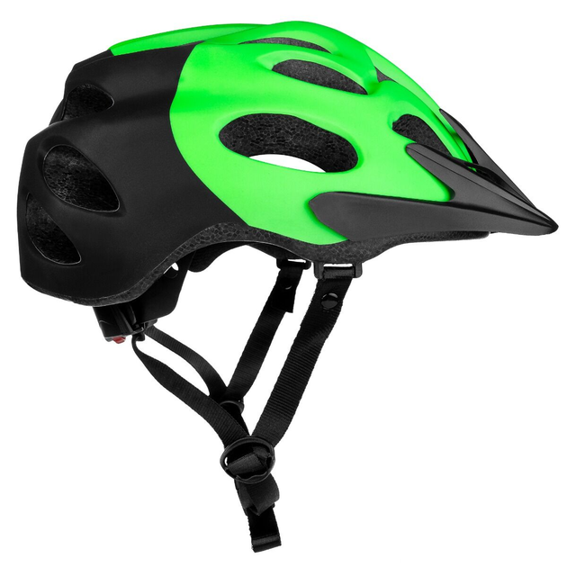 Kask rowerowy Spokey CHECKPOINT z daszkiem zielony (5902693282464) - obraz 2