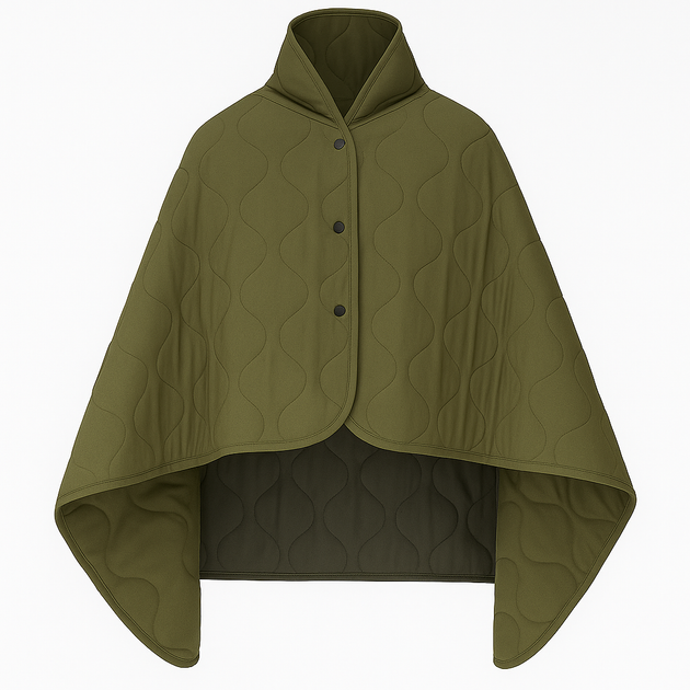 Кемпинговое одеяло с чехлом Army Olive 150×200 см KT7001001— с кнопками, позволяющими использовать как пончо - Фото 1 Кемпинговое одеяло с чехлом Army Olive 150×200 см KT7001001— с кнопками, позволяющими использовать как пончо - изображение 1