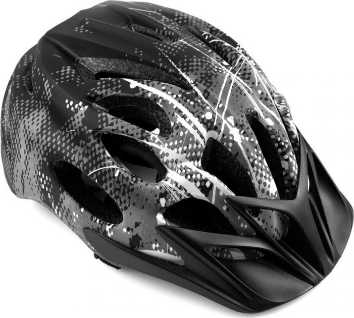 Kask rowerowy Spokey CHECKPOINT z daszkiem szaro-czarny (5902693268918) - obraz 2