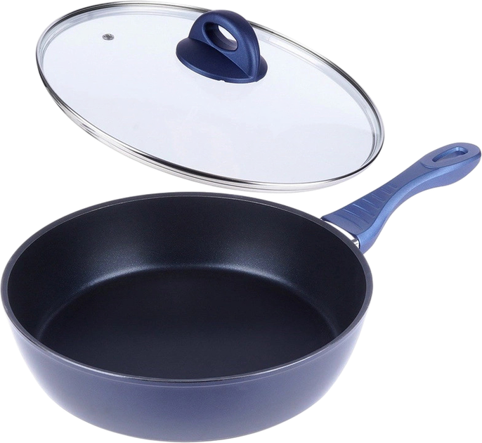 Patelnia Orion Diamant diamentowa nieprzywierająca ze szklaną pokrywką 28 cm (8592381082208) - obraz 1