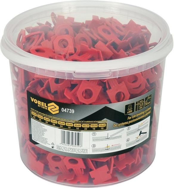 Скоби для вирівнювання плитки VOREL 3 мм 400 шт. 04739 (5906083089596) - зображення 1