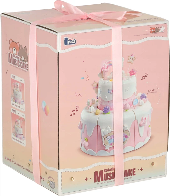 Tort urodzinowy Lenca Toys Piętrowy do krojenia Muzyka i światła 16 elementów Różowy (5903039767591) - obraz 9