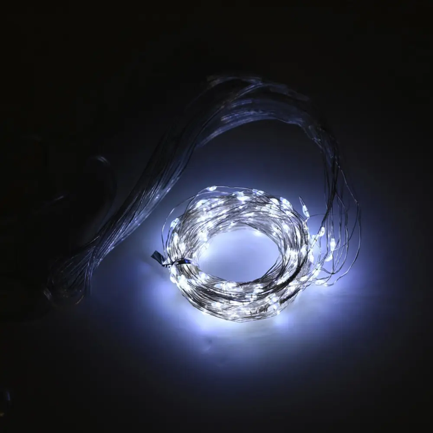 Гирлянда штора водопад светодиодная праздничная новогодняя с работой от USB пультом контроллером 3x2 м (481892-Prob) Белая - изображение 6