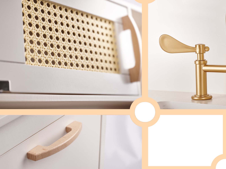 Kuchnia dla dzieci Lulilo BOHO Drewniana MDF z akcesoriami Retro 100 cm KX6284 (5903039717855) - obraz 5