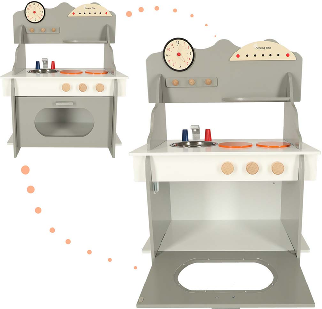 Kuchnia drewniana MDF Lulilo z piekarnikiem i akcesoriami 70 cm KX4626 (5903039739369) - obraz 5