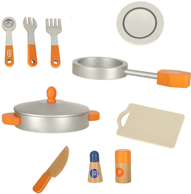 Kuchnia drewniana MDF Lulilo z piekarnikiem i akcesoriami 70 cm KX4626 (5903039739369) - obraz 7