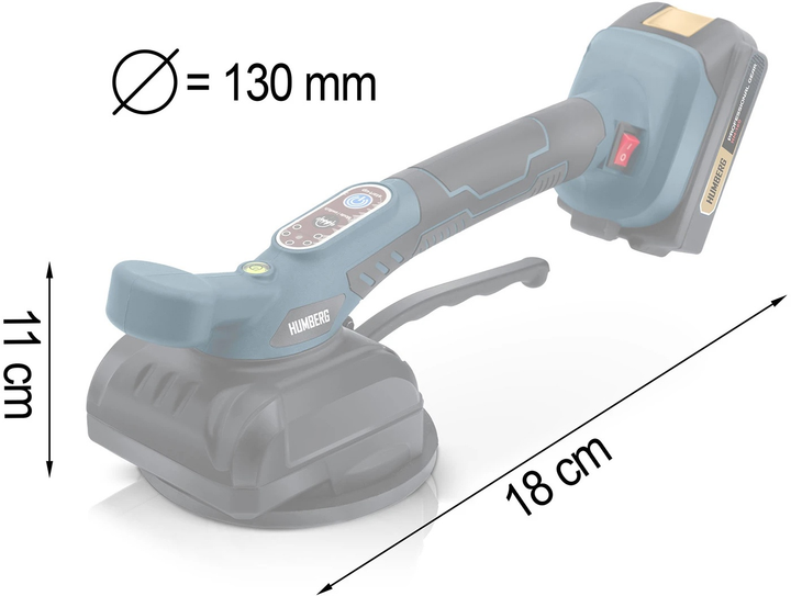 Вібраційна вакуумна присоска для плиток Humberg HM-160 електрична до 100 кг (5903890624842) - зображення 5