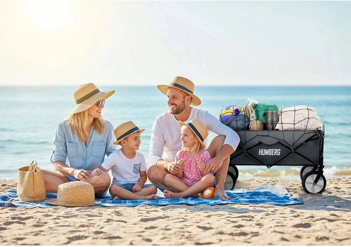 Wózek transportowy Humberg HM-511 składany z siatką 80 l (5903890631994) - obraz 7