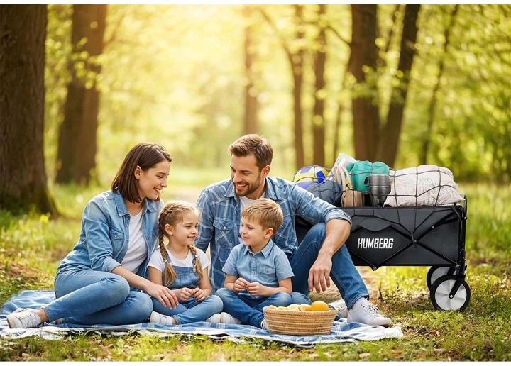 Wózek transportowy Humberg HM-511 składany z siatką 80 l (5903890631994) - obraz 8