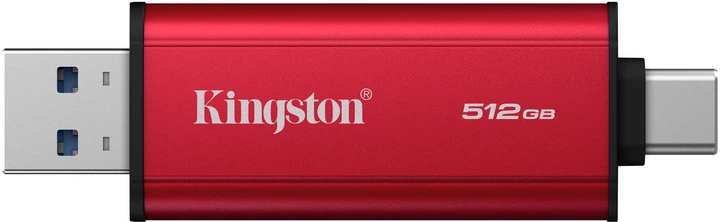 SSD диск Kingston Dual Portable SSD 512GB USB 3.2 Gen 2 Red (SPSD/512GB) - зображення 2