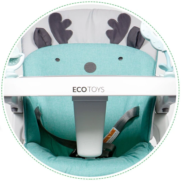 Стільчик для годування EcoToys складний Зелений (5903089066156) - зображення 11