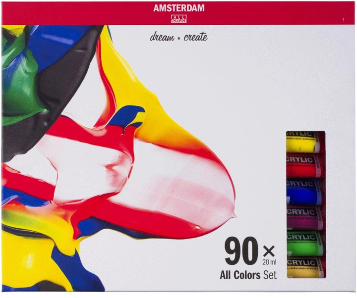 Zestaw farb akrylowych Royal Talens Amsterdam General Selection 17820490 90 kolorów po 20 ml (8712079451097) - obraz 1