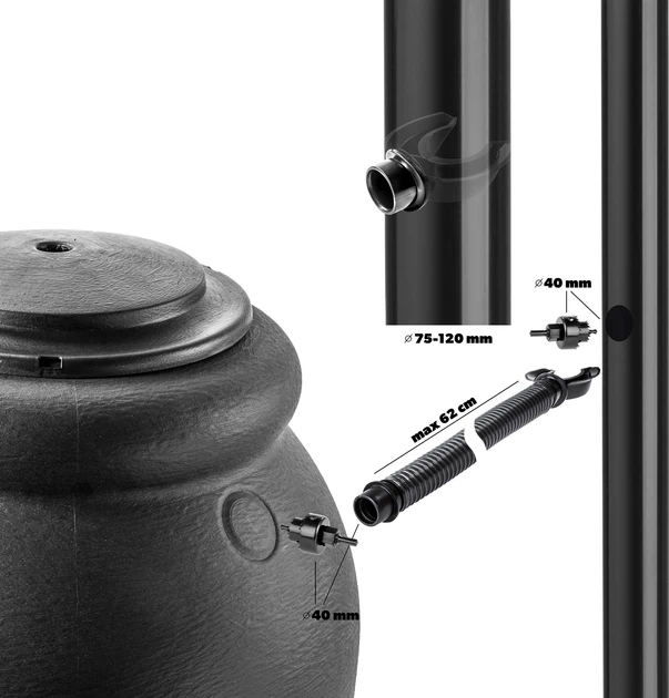 Zbiornik na deszczówkę Kadax Vidor 210L Antracytowy - obraz 12