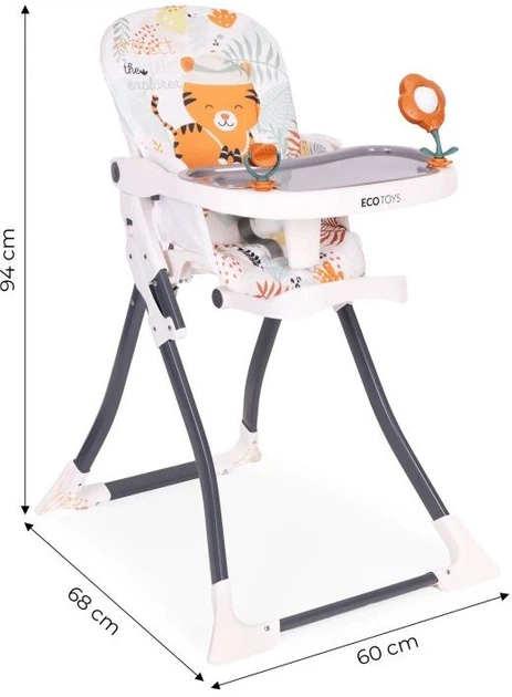 Стільчик для годування EcoToys складний з іграшками Різнокольоровий (5905817007936) - зображення 4