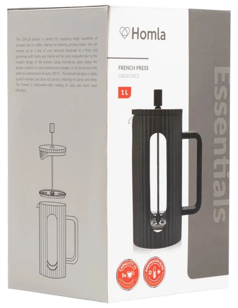 Чайник для заварювання кави і чаю Homla Essentials чорний 1 л (5906496741876) - зображення 3