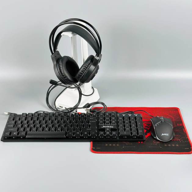Игровой комплект Jedel CP-09 4в1(клавиатура + мышь + наушники + коврик) с подсветкой - изображение 2