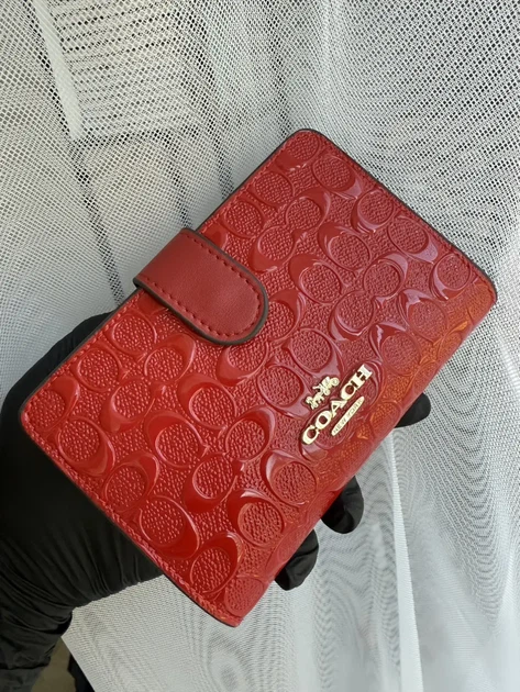 Гаманець coach medium corner zip wallet червоний натуральна шкіра + подарункове пакування - Фото 8 Гаманець coach medium corner zip wallet червоний натуральна шкіра + подарункове пакування - изображение 8