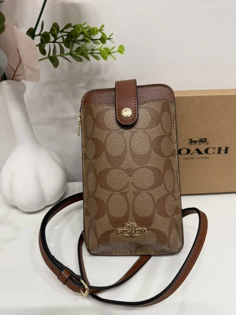 Coach C7397 Smartphone Shoulder COACH Coated Canvas Smooth Leather Signature Phone Crossbody Pouch Crossbody Pouch Crossbody Chain Smartphone Shoulder Bag Khaki - Фото 8 Coach C7397 Smartphone Shoulder COACH Coated Canvas Smooth Leather Signature Phone Crossbody Pouch Crossbody Pouch Crossbody Chain Smartphone Shoulder Bag Khaki - изображение 8