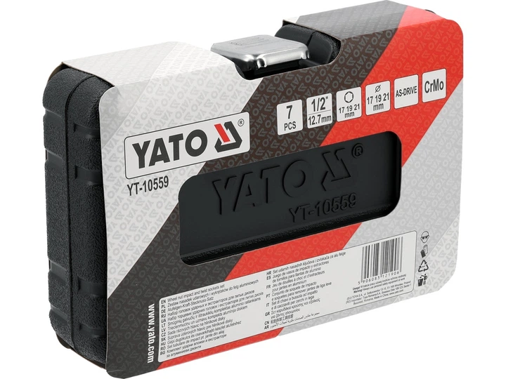 Zestaw nasadek udarowych Yato YT-10559 z wykrętkami do felg aluminiowych 7 elementów (5906083121906) - obraz 4
