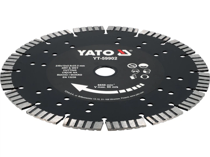 Диск алмазний Yato YT-59902 лазерно зварені сегменти 230 мм (5906083119385) - зображення 3