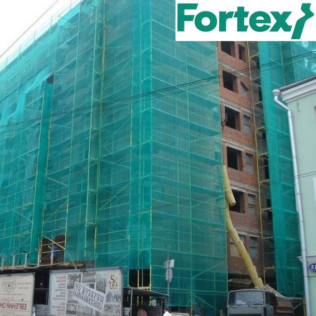 Сетка фасадная защитная, затеняющая Fortex 3,3x50 м, 165 м2, 60 г/м2, зеленая - изображение 14