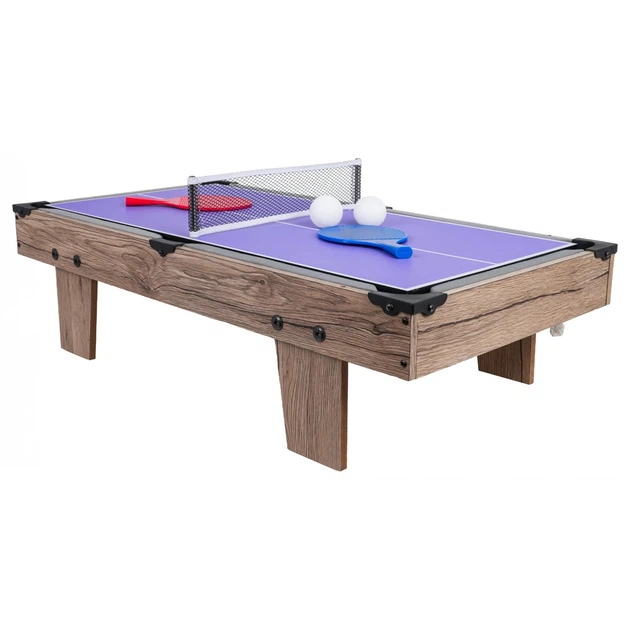 Ігровий стіл 4 в 1 Більярд Настільний футбол Аерохокей Пінг-понг Сірий ZGR.XJ6603 (5903864988635) - зображення 5