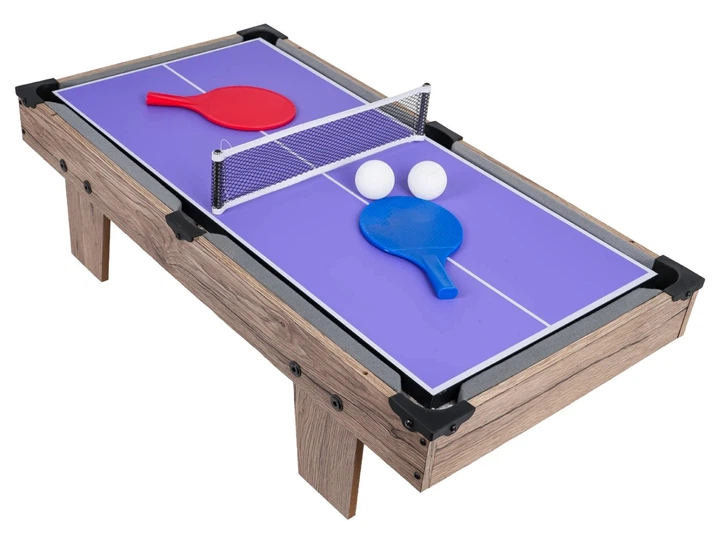 Ігровий стіл 4 в 1 Більярд Настільний футбол Аерохокей Пінг-понг Сірий ZGR.XJ6603 (5903864988635) - зображення 6