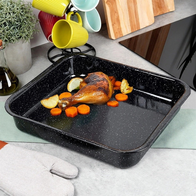 Brytfanna do piekarnika Orion emaliowana prostokątna 41.5 x 36.5 x 7 cm 8 l (8592381101404) - obraz 3