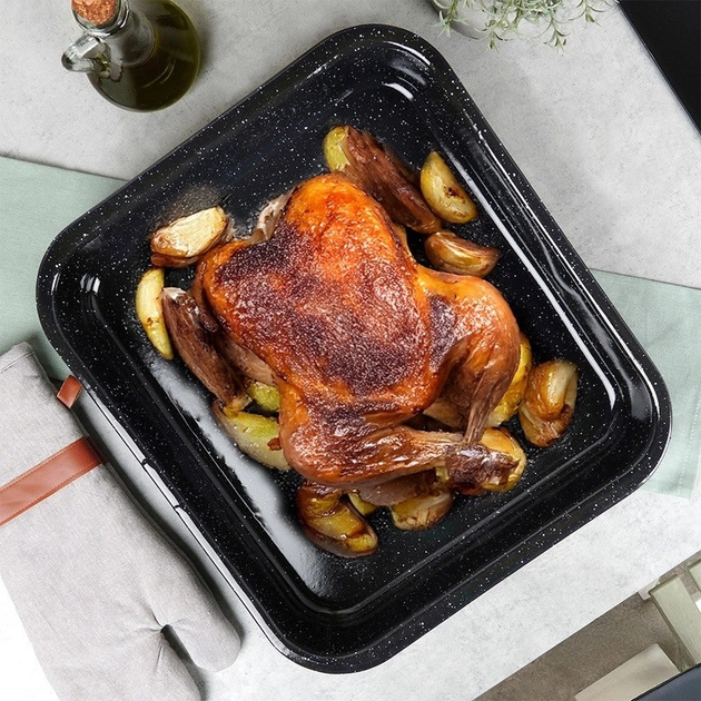 Brytfanna do piekarnika Orion emaliowana prostokątna 41.5 x 36.5 x 7 cm 8 l (8592381101404) - obraz 4