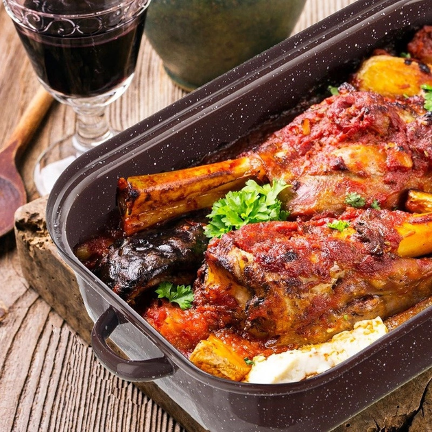 Форма для запікання Orionз кришкою емальована прямокутна 42.5 x 25 x 13.5 см (8592381175214) - зображення 6