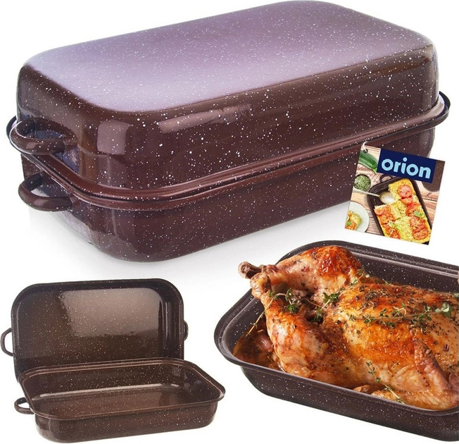 Форма для запікання Orionз кришкою емальована прямокутна 42.5 x 25 x 13.5 см (8592381175214) - зображення 8